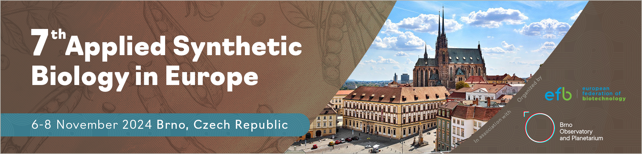Applied Synthetic Biology in Europe Banner - 6 - 8 Novemeber, 2024, Brno, Czechia