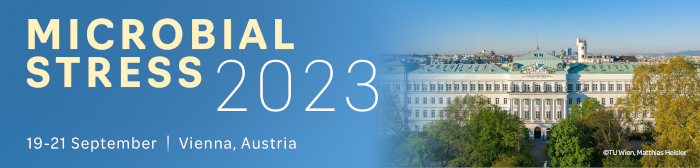 Microbial Stress Meeting Banner - 19 - 21 September 2023. Vienna, Austria